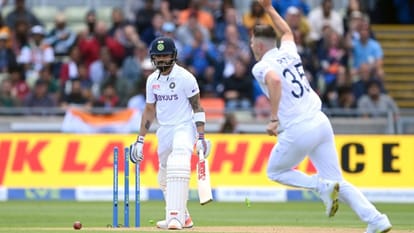 IND vs ENG Virat Kohli wait for century continues fails in Edgbaston Test first innings clean bowled by Matty Patts video watch