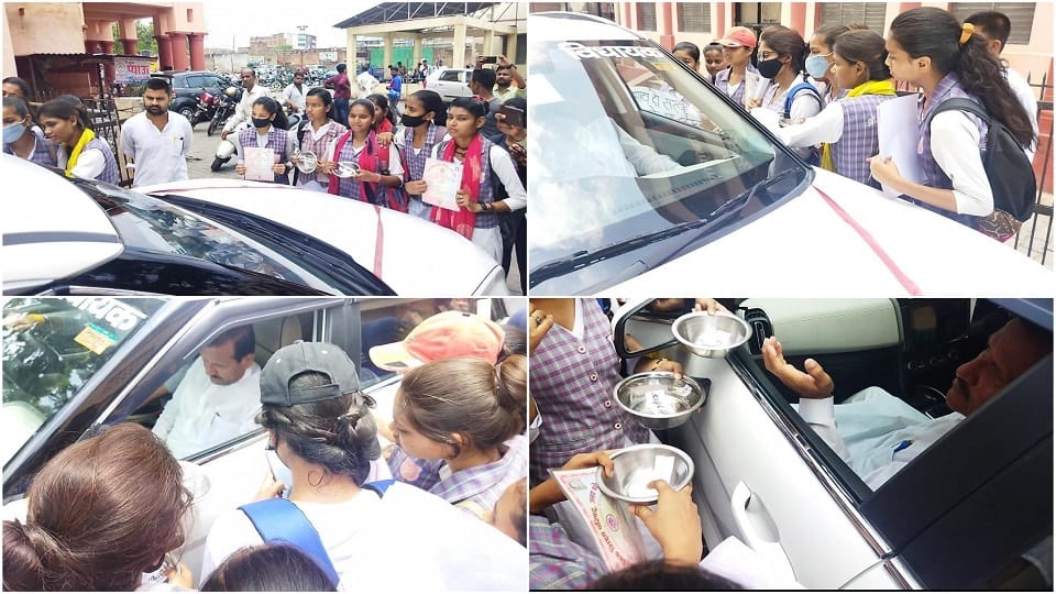 girl students passed without marks in high school 2021 stopped MLA car and begged him for marks