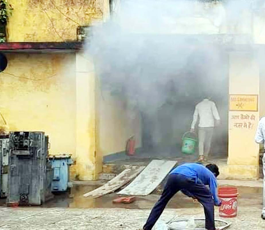 Banda Electricity Substation's panel explodes, fire in control form