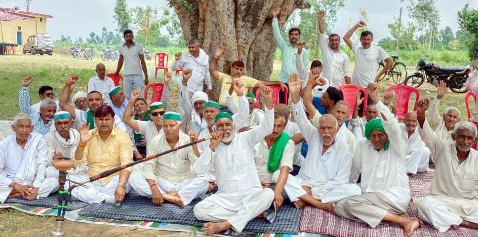 Protest continues in Kharak against arrest of farmers