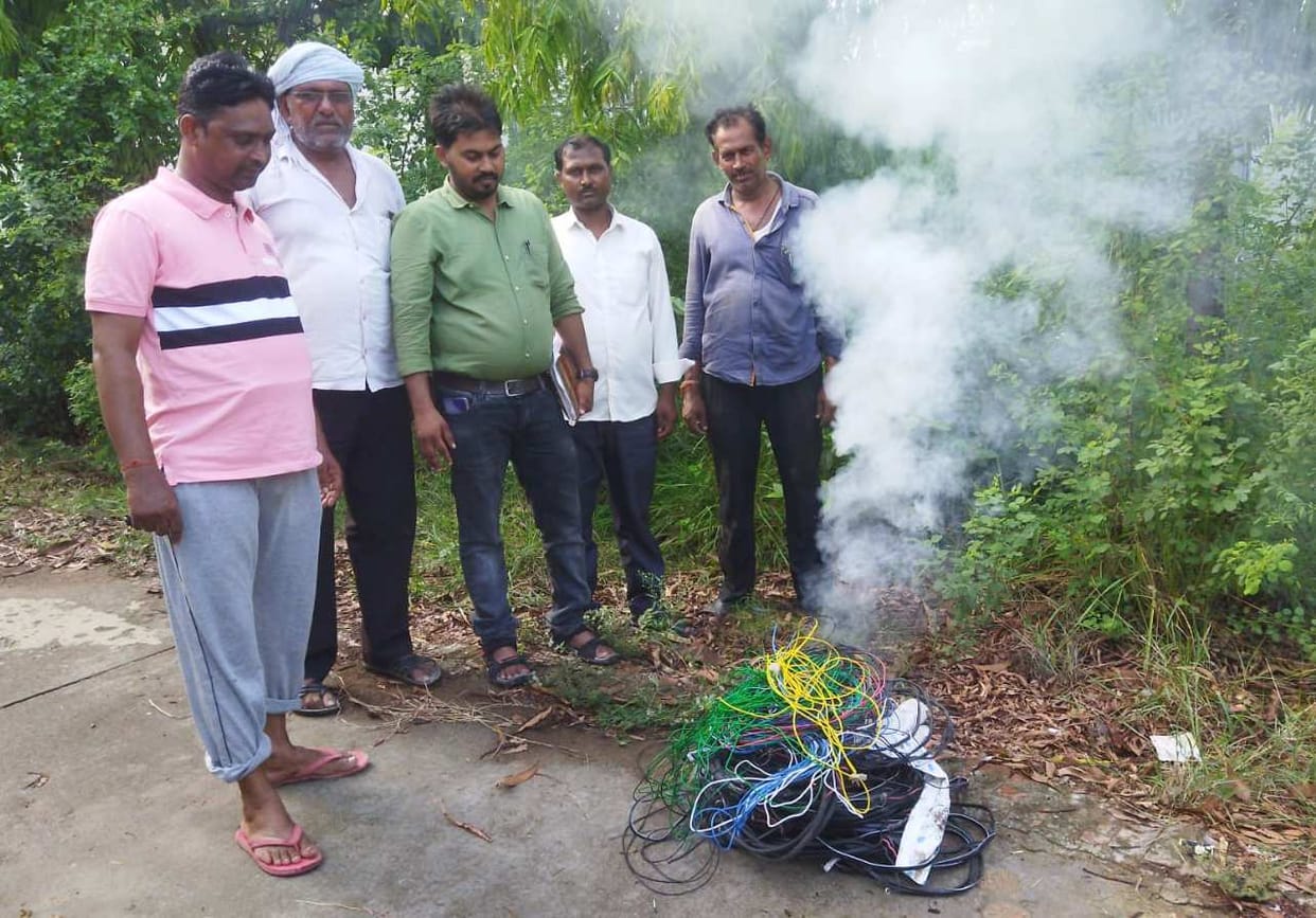 Transformer burnt due to lightning, supply interrupted