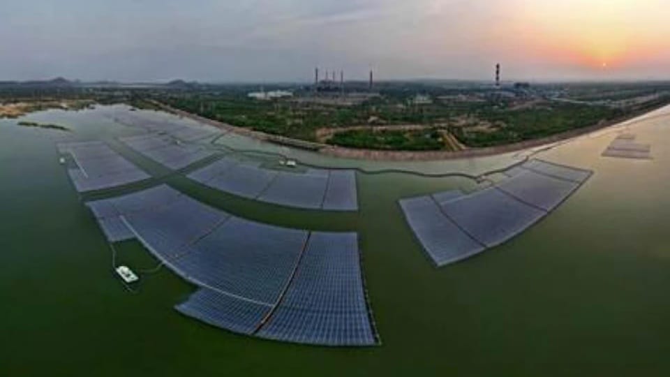 India largest floating solar power project commissioned in Telangana 32.5 lakh cubic meters of water will be saved
