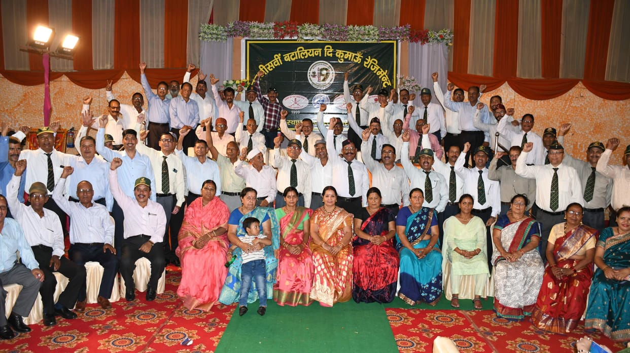 Ex-servicemen celebrated the foundation day of 19 Kumaon with gaiety