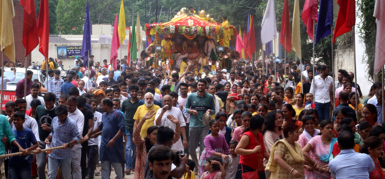 Lord Jagannath along with brother Balabhadra and sister Subhadra gave darshan to the devotees
