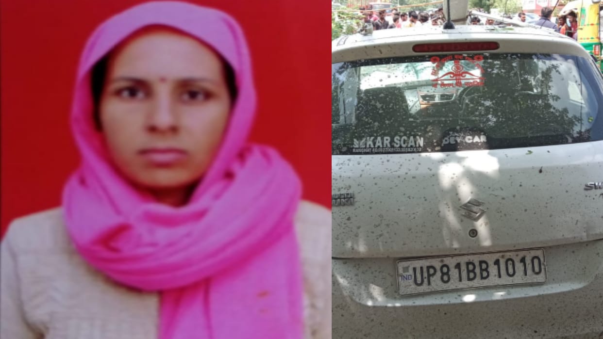 Meerut: woman died after a speedy car hitt her on highway