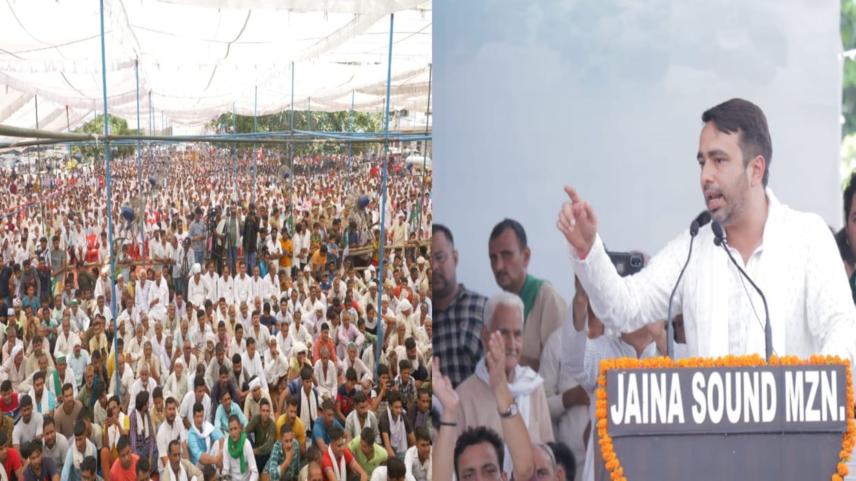 RLD panchayat: Choudhary Jayant Singh adress in Shahpur Muzaffarnagar today in protest against Agneepath
