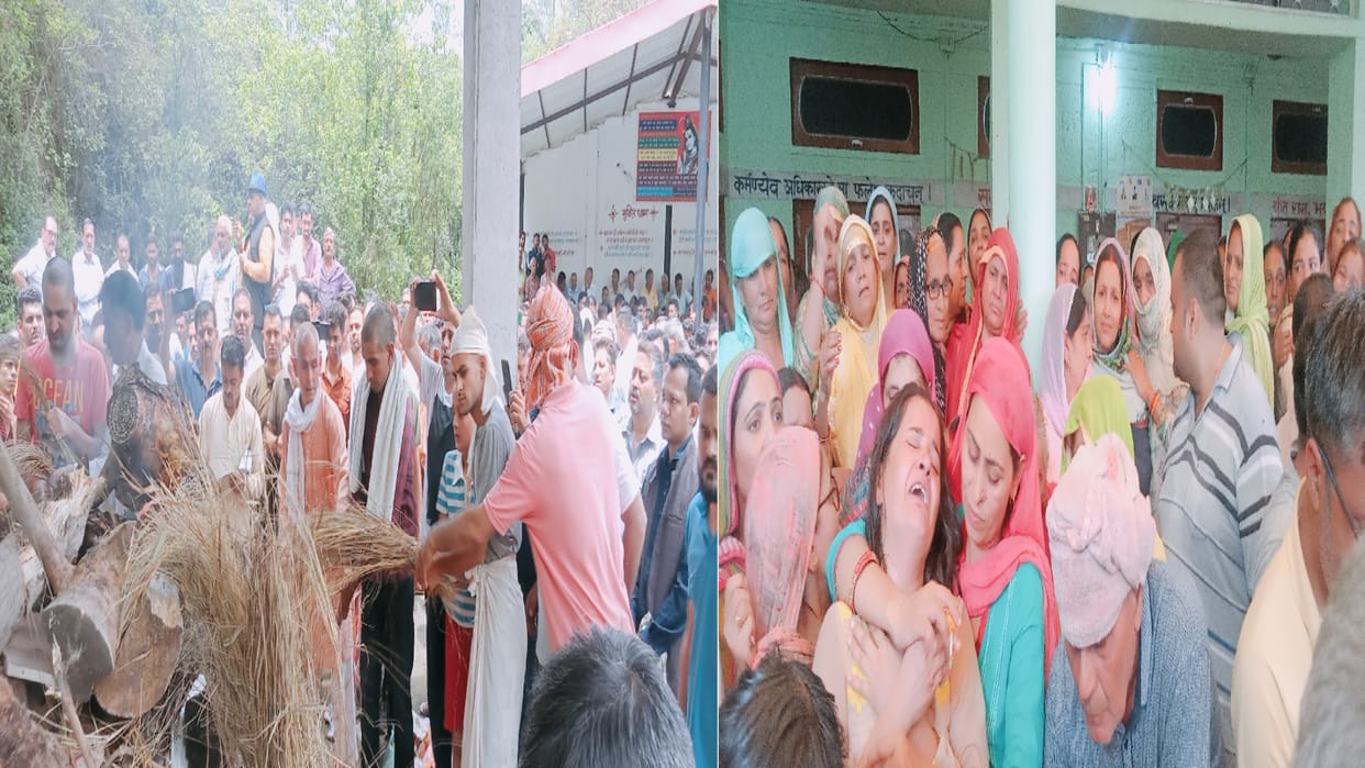 Thousands of people gave bid adieu to Dr. Rakesh Babli with moist eyes, son Adi and nephew gave fire