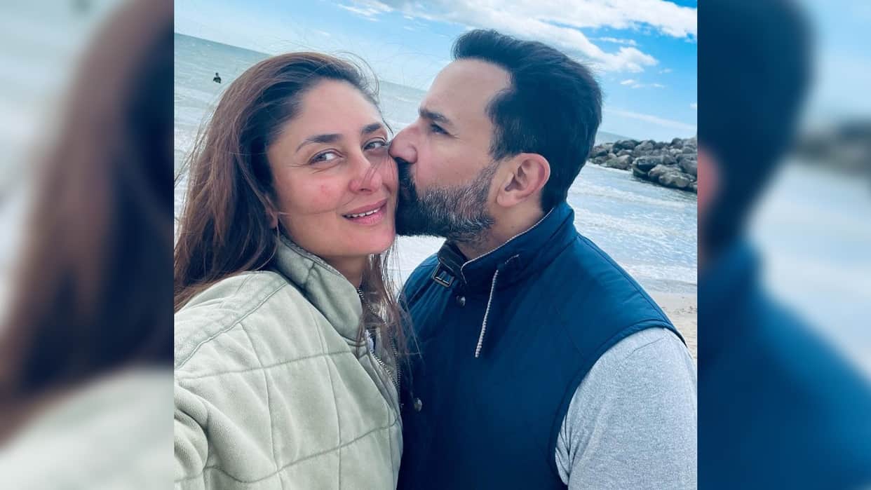 Laal Singh Chaddha actress Kareena kapoor shared romantic photos with husband saif ali khan actor kissed her