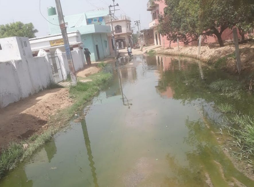Waterlogging on the main roads of Sahabpura Umrao
