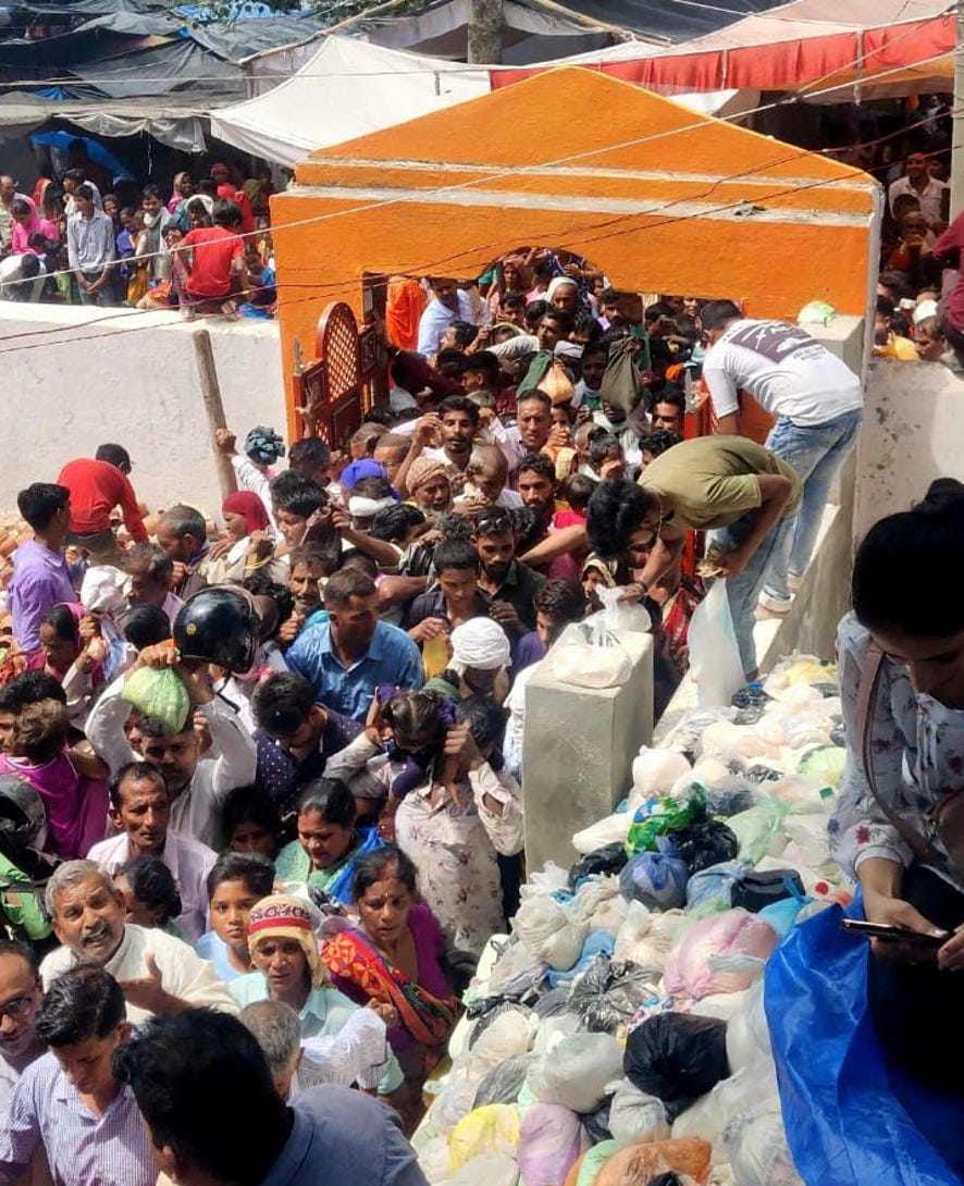 Crowd gathered at Kalyanmal Devta Temple