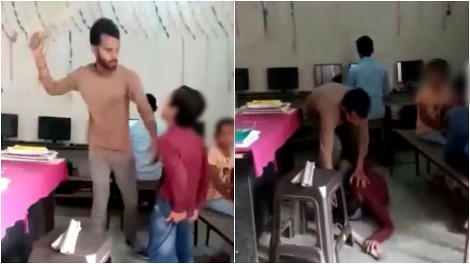young man brutally beat the child with stick video goes viral in agra