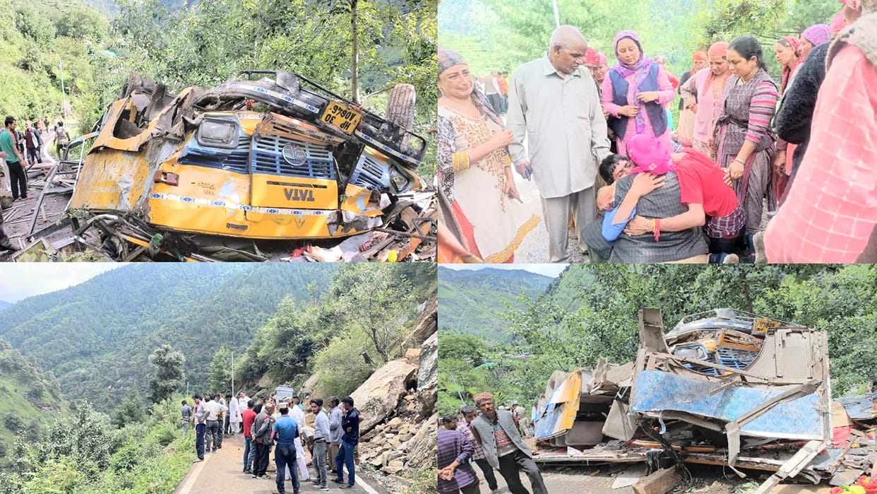 horrific bus accident in kullu himachal, screaming at the spot, relatives searching for their loved ones, see photos