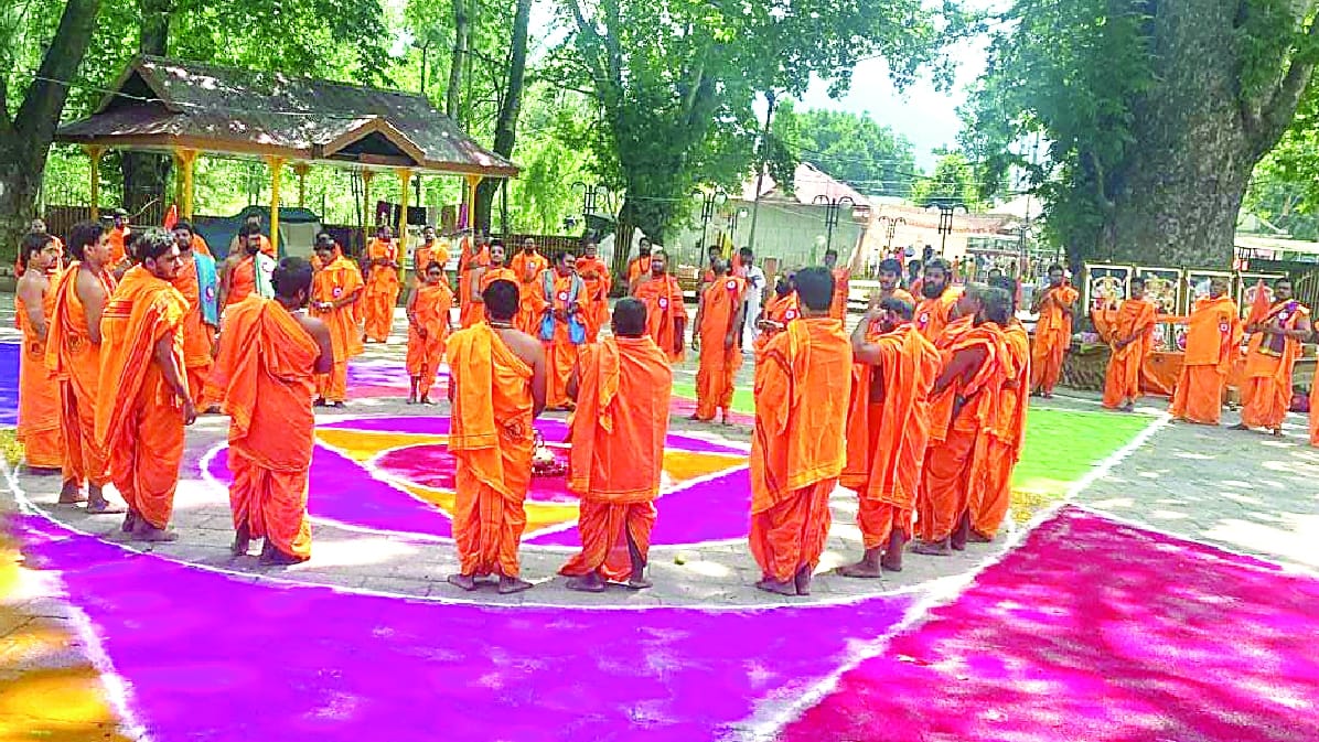 Mantras resonated in Maa Kheer Bhavani Temple Tulmula