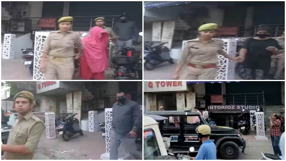 police raid on a spa center in lucknow vikasnagar eight people arrested