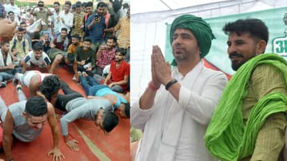 बिजनौर में पंचायत के दौरान चौधरी जयंत सिंह