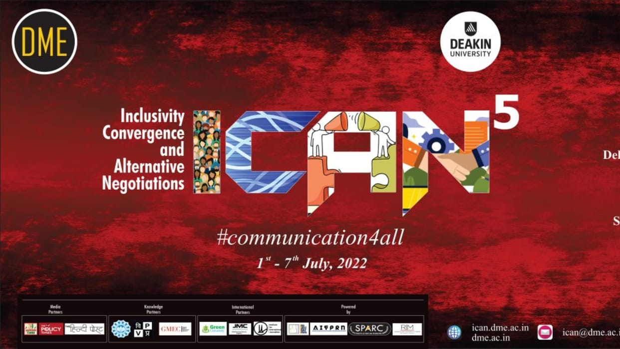 ICAN5 Event is being held by DME Media School and Deakin University from 1 to 7 july know full information here