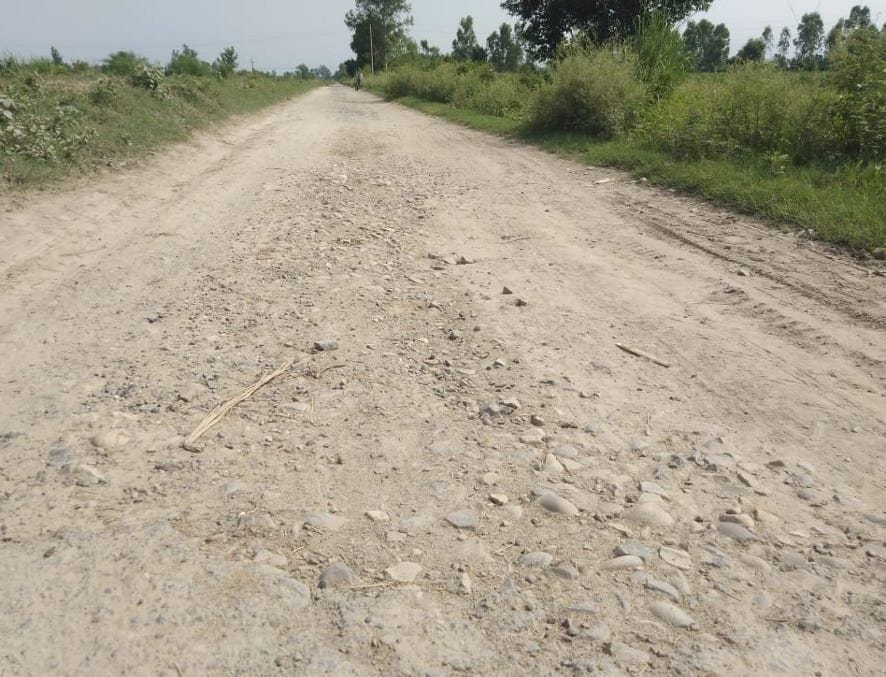 It was difficult for the villagers to get out of the bad road