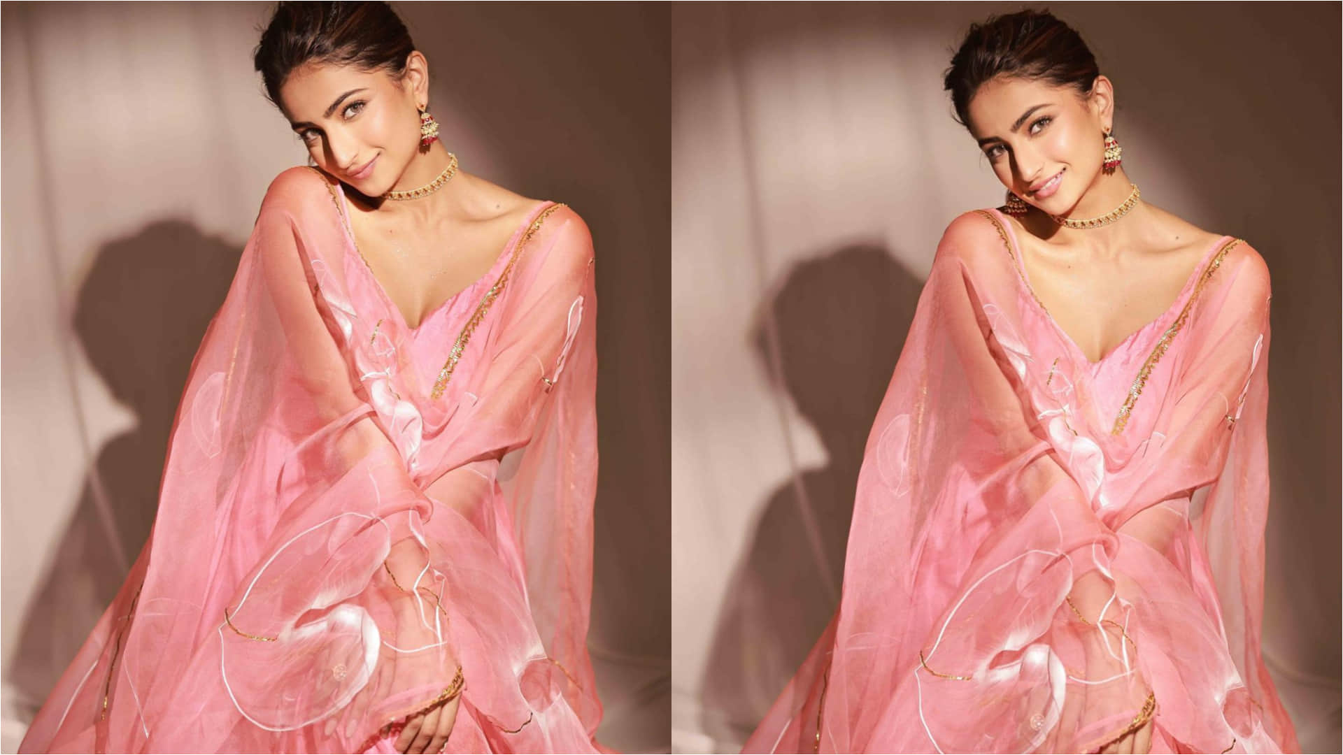 palak tiwari photos in pink traditional dress looks beautiful