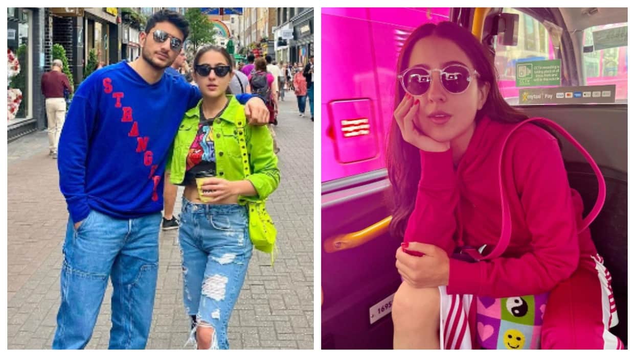 Sara Ali Khan vacationing in London shares photos with brother Ibrahim Ali Khan