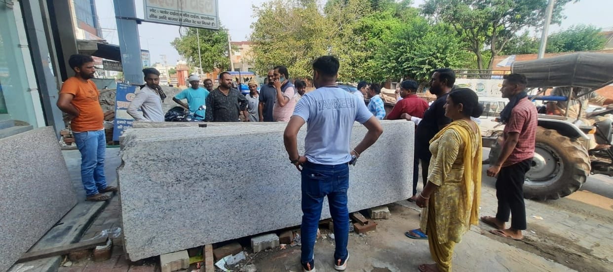 Officers descended in the field to remove encroachment