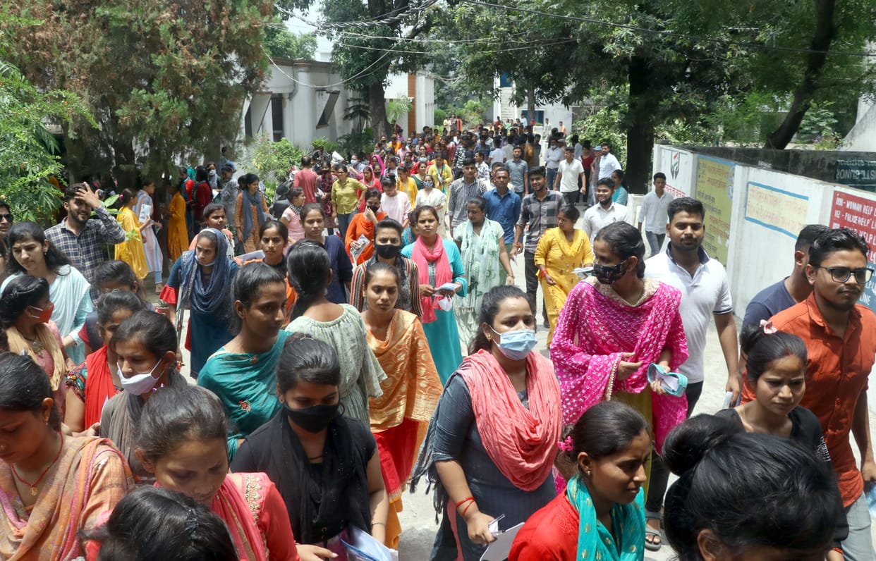 More than 7000 candidates took the examination at 18 centers in the district