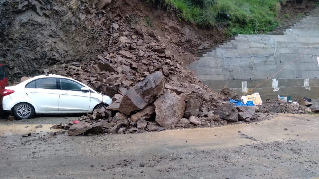 Landslide near Dhali tunnel shimla of himachal pradesh