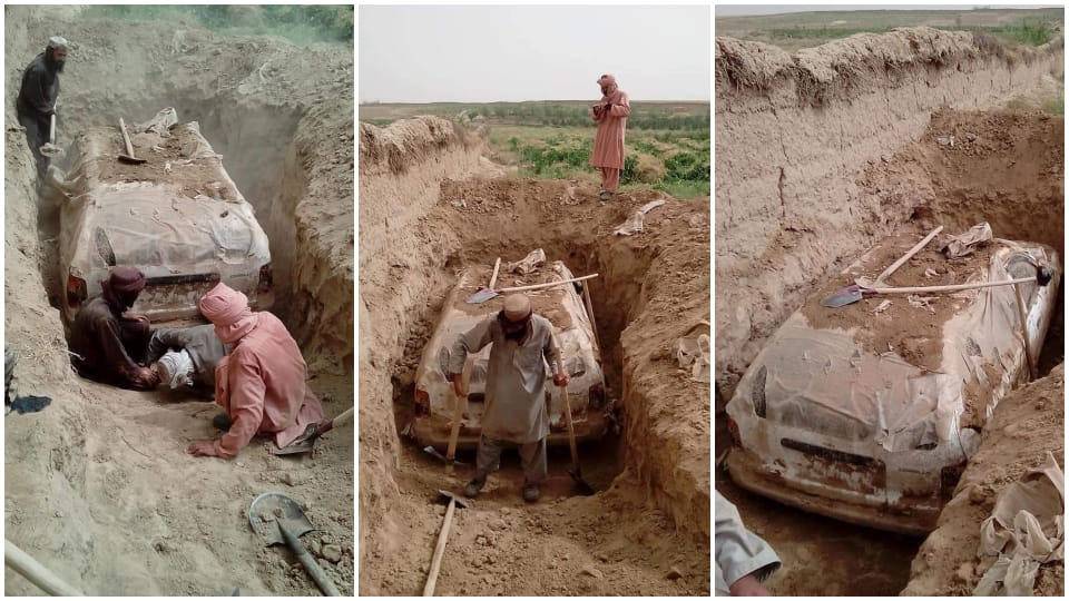 Mullah Omar car dug out by Taliban, after 21 years in Afghanistan