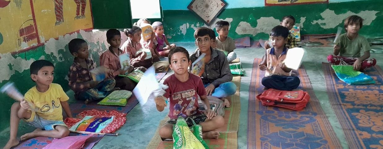 Children crying in summer without electricity