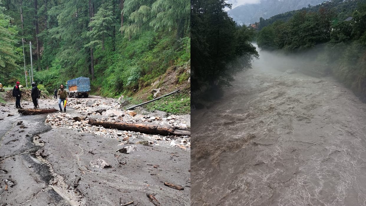 Cloudburst in Manikaran Kullu Flash Floods In Himachal Pradesh heavy rain orange alert