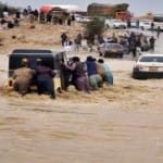 क्वेटा में मूसलाधार बारिश के कारण अचानक आई बाढ़।