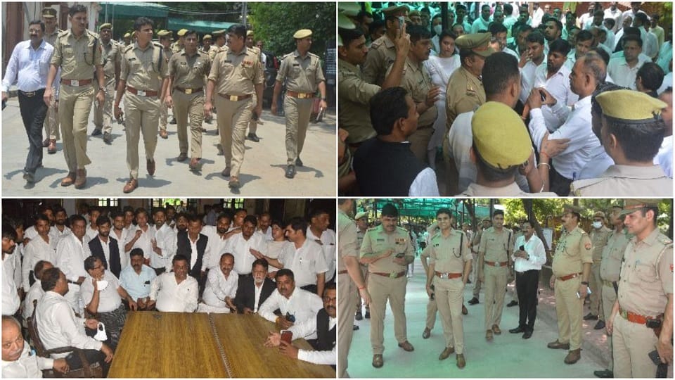 Anger over three advocates being sent to jail clashes with police in agra crime news
