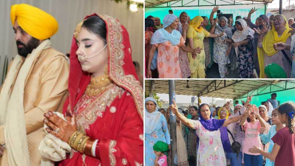 Celebration at Native village on wedding of CM Bhagwat Mann