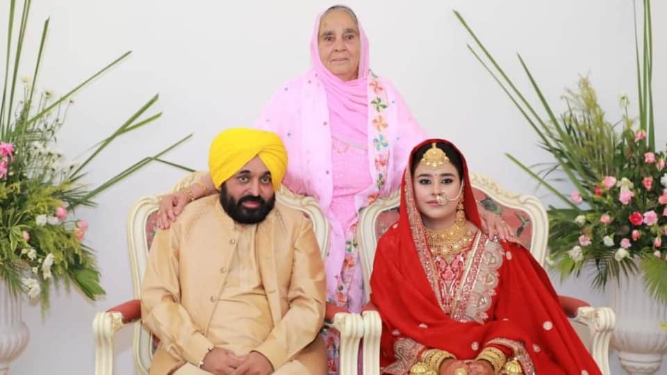 Punjab CM Bhagwant Mann marry with Haryana Dr. Gurpreet Kaur in Chandigarh 