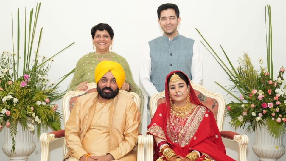 Punjab CM Bhagwant Mann marry with Haryana Dr. Gurpreet Kaur in Chandigarh 