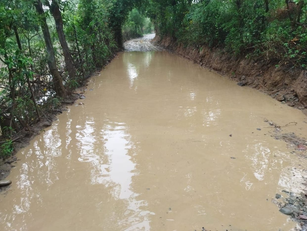 water in road