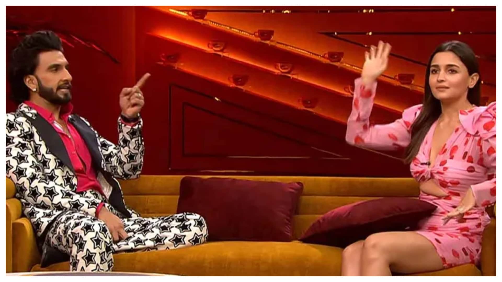 Koffee with Karan 7: in first episode of show alia bhatt praises actor ranveer singh for his fashion sense