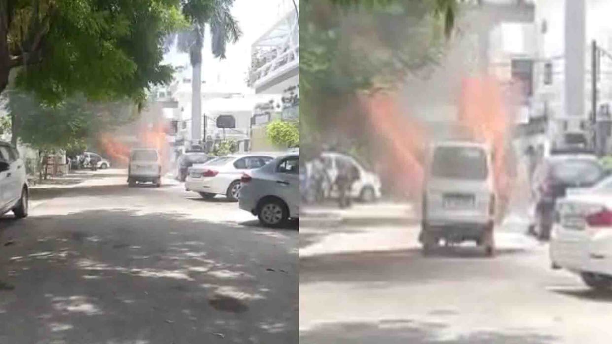Kanpur: Caught Fire in school van