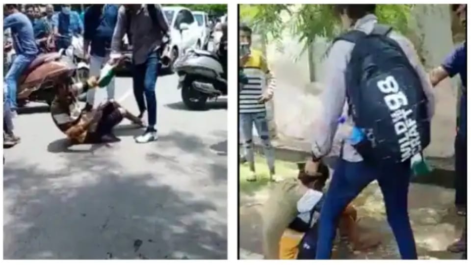 Man tried to kiss girl was beaten up udaipur Raasthan