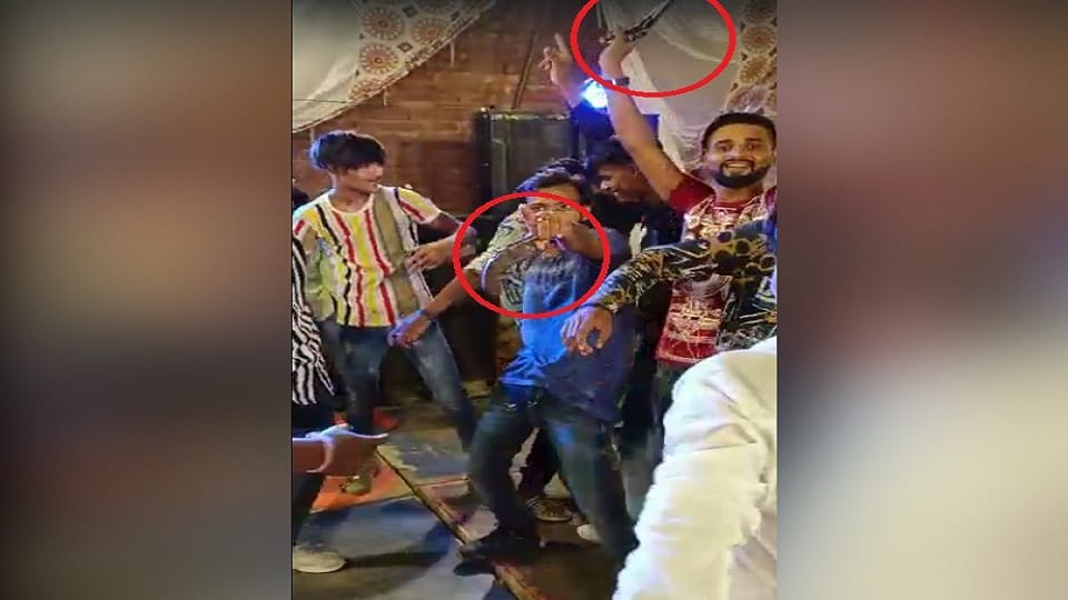 Bikers gang members dance with guns and pistols on DJ in Badaun