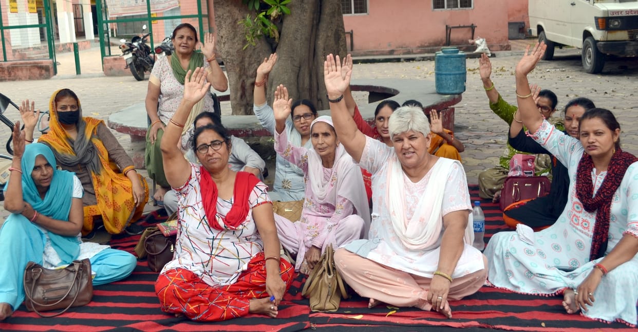 Health workers strike in the district