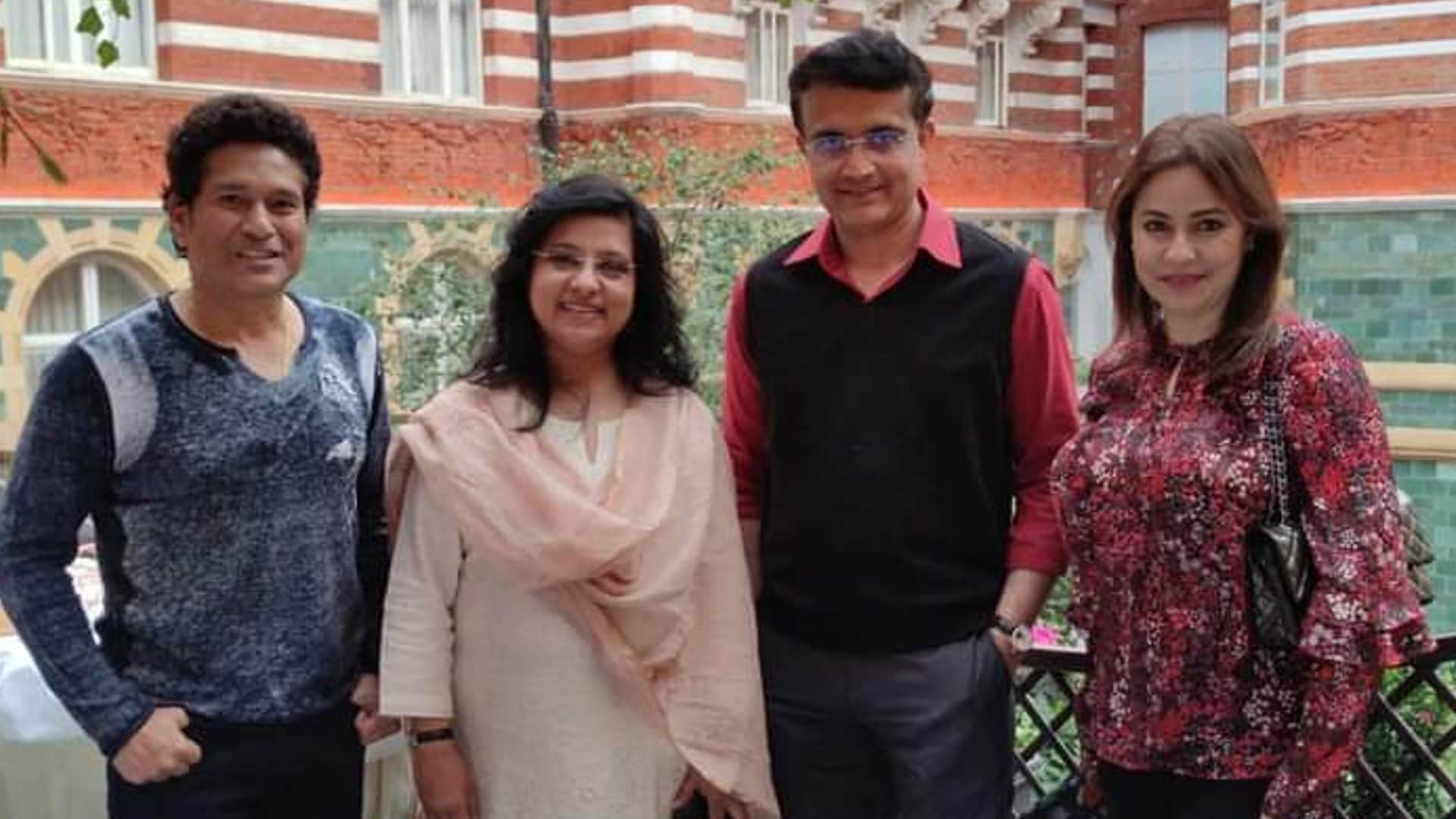 Sourav Ganguly Birthday Anjali Tendulkar Dona Ganguly jay shah Rajeev Shukla Sachin Tendulakr celebrated Sourav Ganguly 50th birthday