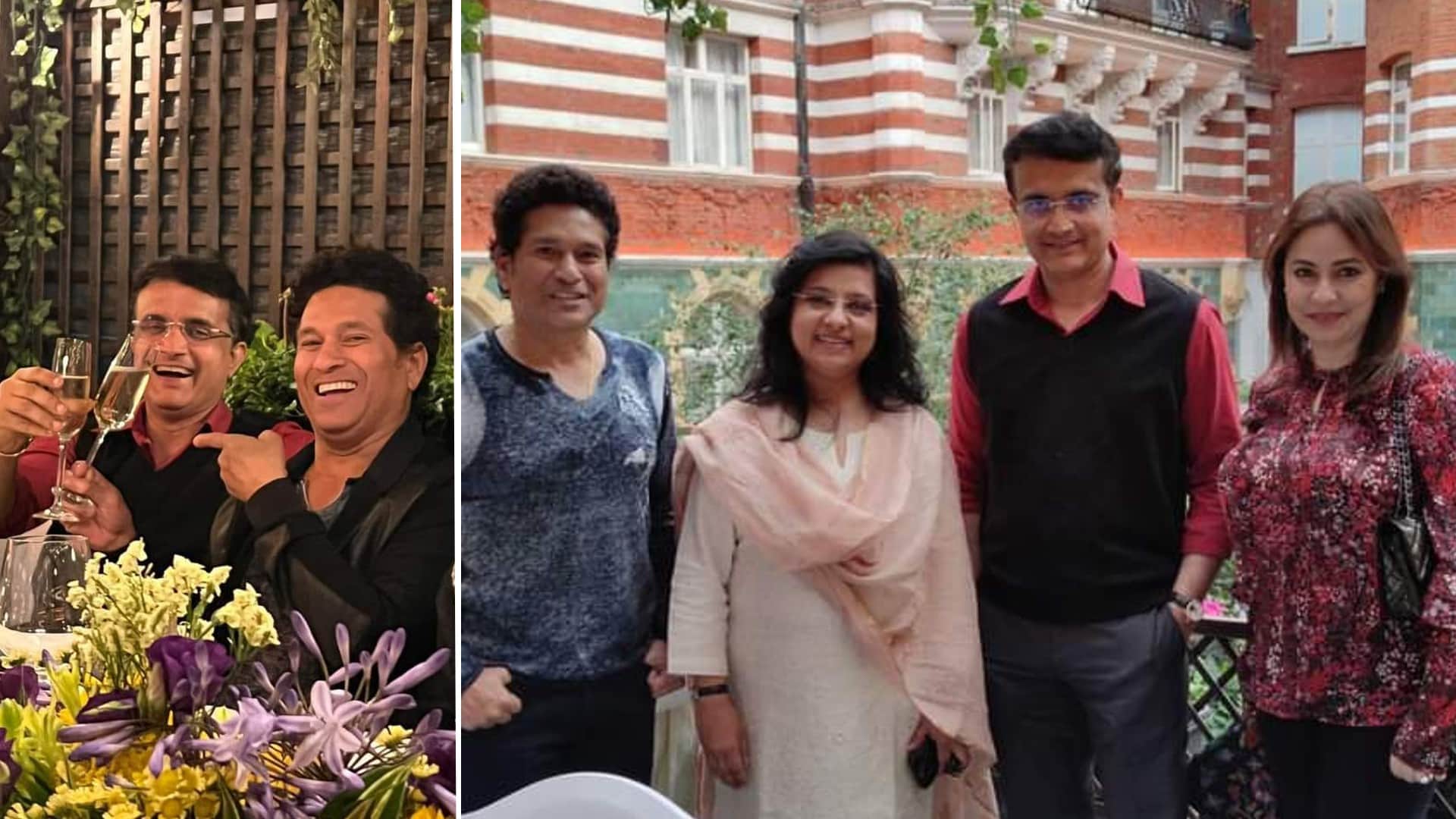 Sourav Ganguly Birthday Anjali Tendulkar Dona Ganguly jay shah Rajeev Shukla Sachin Tendulakr celebrated Sourav Ganguly 50th birthday