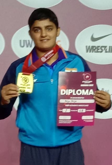 Wrestling player Arzoo won gold in Asian Championship