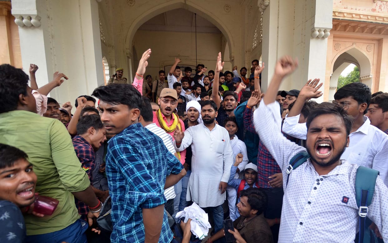 Allahabad university: Graduate students cordon off examination controller's office for promotion
