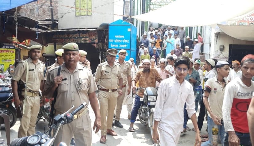 Police remained alert in the district during Friday prayers