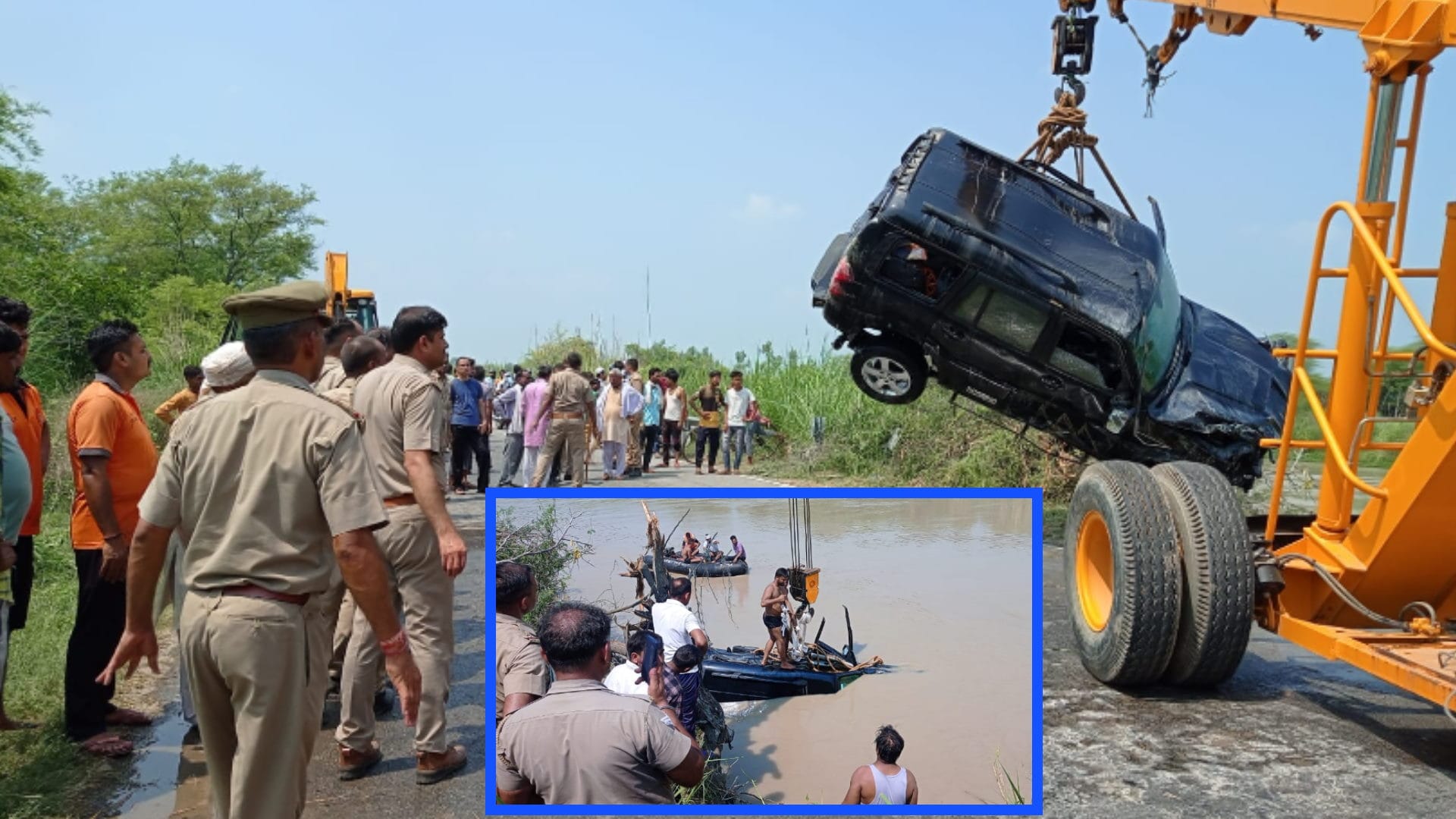 The Scorpio car with four friends fell into the Gangnahar at the speed of 150, see pictures
