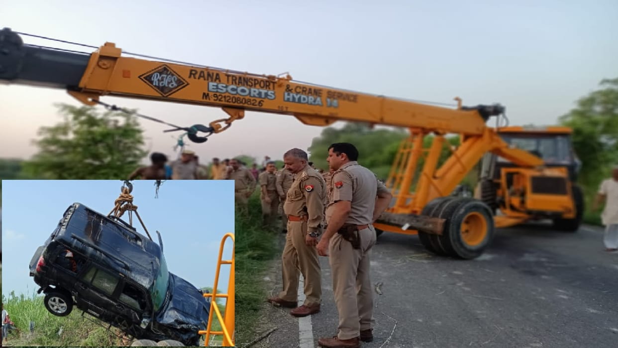 The Scorpio car with four friends fell into the Gangnahar at the speed of 150, see pictures