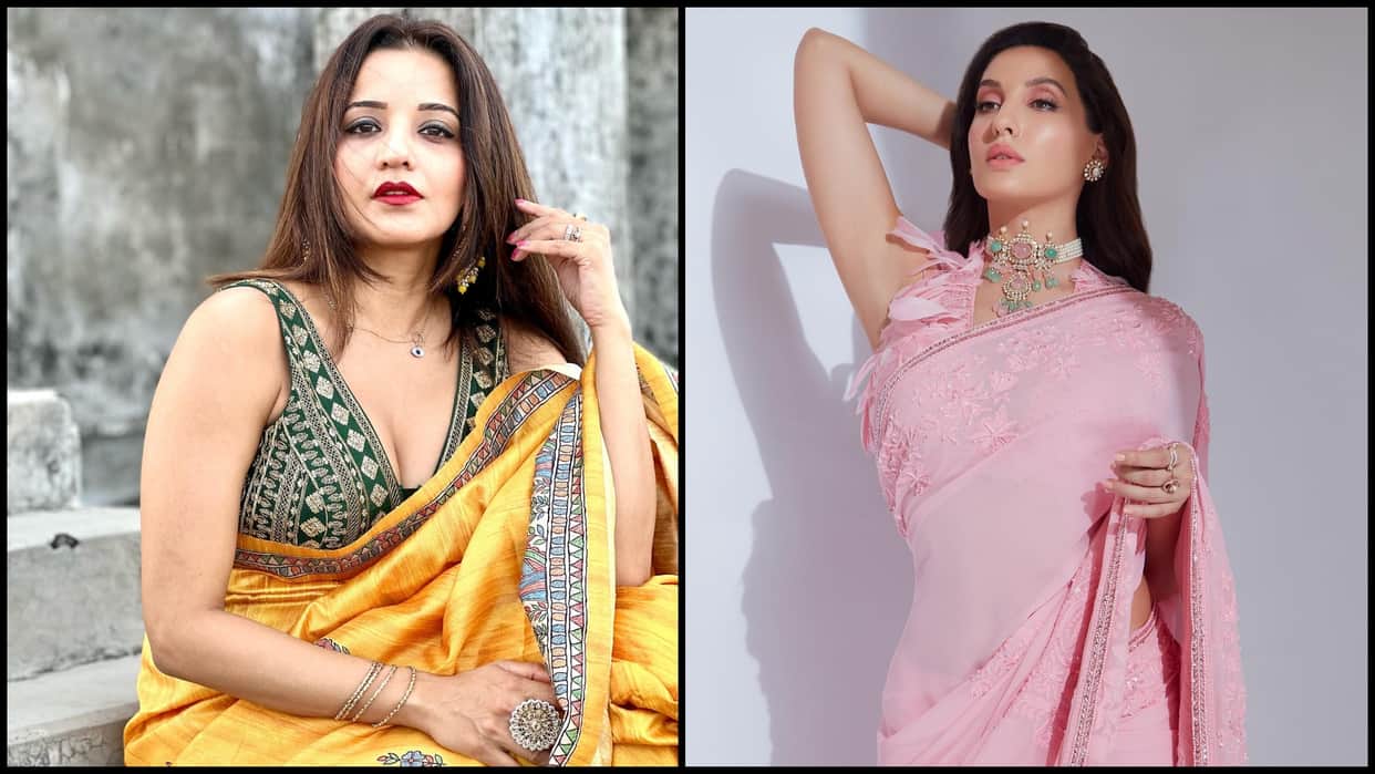 Photos Of The Day Monalisa hot avatar in a deep neck blouse and Nora killer looks palak tiwari lisa hydon read todays  celebrity update