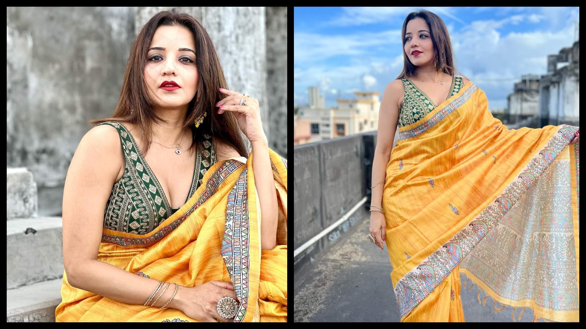 Bhojpuri actress Monalisa latest bold photos in pink outfit went viral in internet