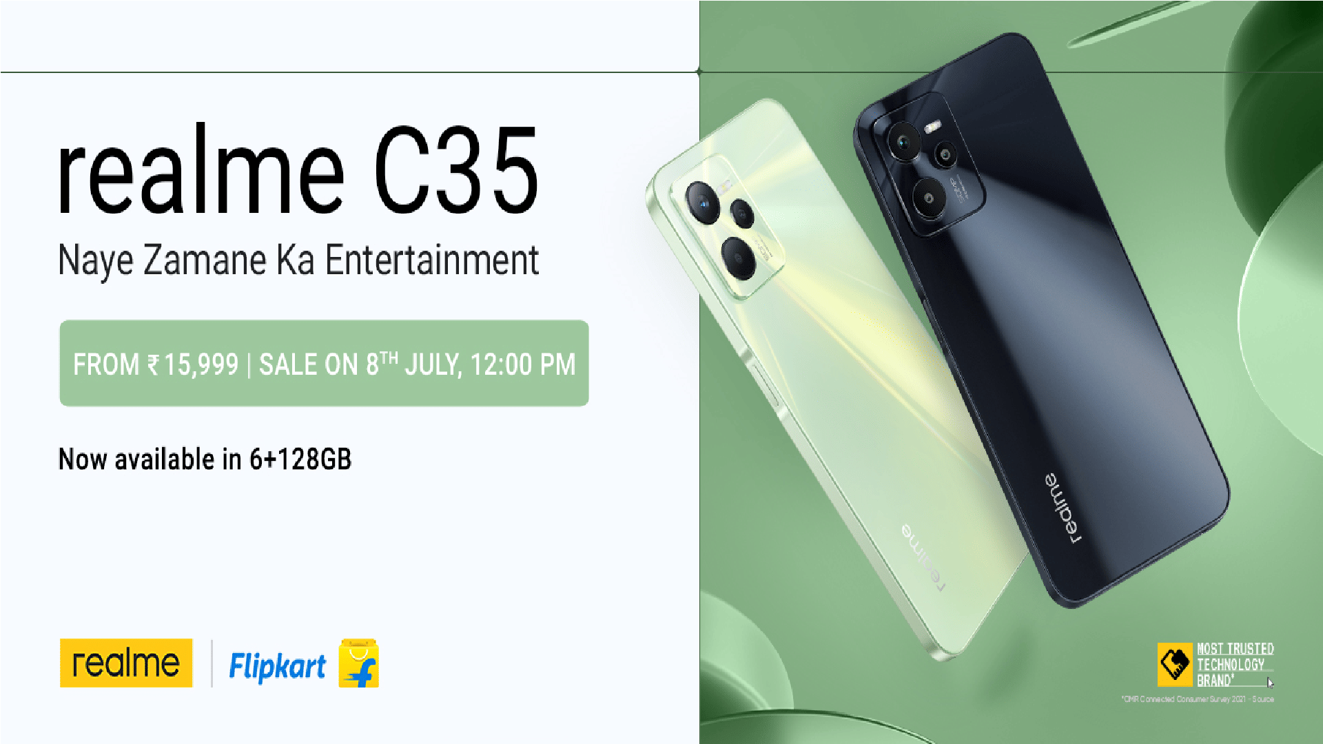 Realme C35 is now available in 6GB RAM and 128GB variant